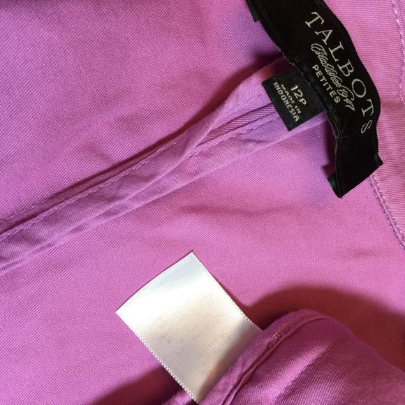 Talbots Lilac Ruffled Cinched Peplum Jacket 12P - Picture 8 of 8